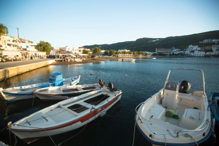 KYTHNOS, GREECE - APR 30, 2014: Marina of Kythnos, is a Greek island 100 km2 in area and has a coastline of about 100 km. It has more than 70 beaches, many of which are still inaccessible by road. のeditorial素材