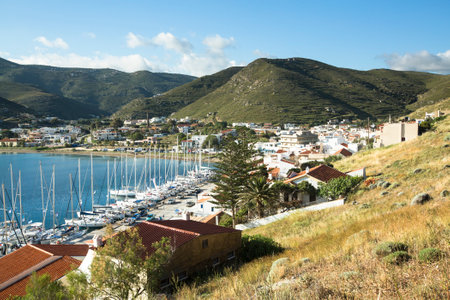 KEA, GREECE - APR 28, 2014: Marina of Kea, is a Greek island in the Cyclades archipelago in the Aegean Sea - convenient destination for weekends and yachting trips. The population 2,455 people.のeditorial素材
