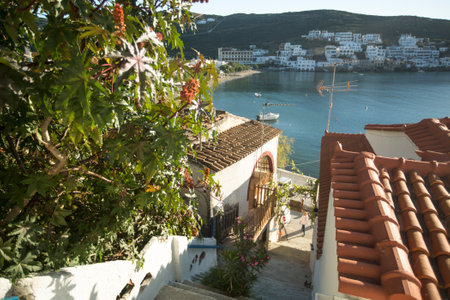 KYTHNOS, GREECE - APR 30, 2014: Marina of Kythnos, is a Greek island 100 km2 in area and has a coastline of about 100 km. It has more than 70 beaches, many of which are still inaccessible by road. のeditorial素材