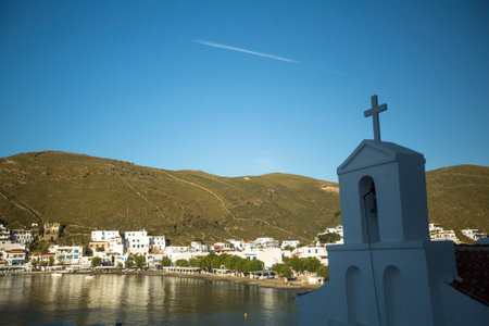 KYTHNOS, GREECE - APR 30, 2014: Marina of Kythnos, is a Greek island 100 km2 in area and has a coastline of about 100 km. It has more than 70 beaches, many of which are still inaccessible by road. のeditorial素材