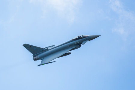 BERLIN, GERMANY - MAY 20, 2014: Multirole twin-engine fighter Eurofighter Typhoon (Germany),...