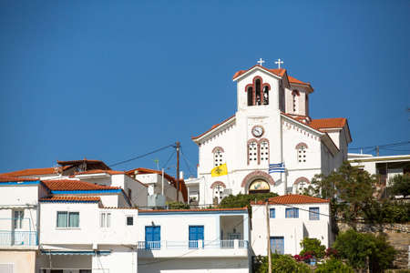 Temple on the island of Andros in Aegean Sea, Greece.の写真素材