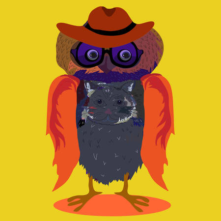 illustration for t-shirt illustration for children (a series of popular hipster-characters)のイラスト素材