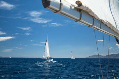 Luxury yachts in sailing regatta. の写真素材