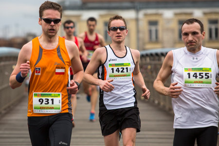 KRAKOW, POLAND - MAR 23, 2014: Unidentified participants during the annual Krakow international...