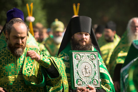 KRASNY BRONEVIK, RUSSIA - JULY 7, 2014: Celebrations commemorating the Rev. Anthony Dymsky (died...