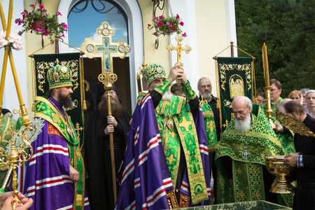 KRASNY BRONEVIK, RUSSIA - JULY 7, 2014: Celebrations commemorating the Rev. Anthony Dymsky (died...