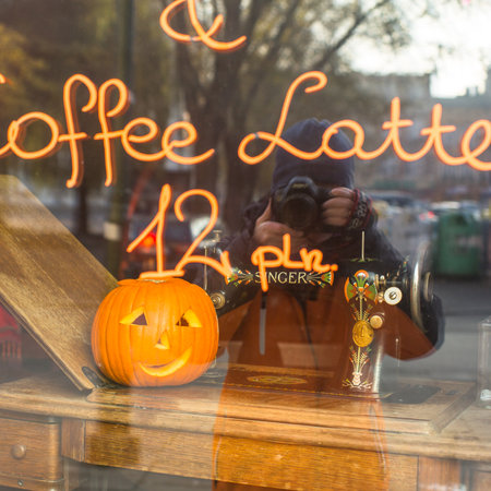 KRAKOW, POLAND - OCT 29, 2014: Scenery for celebrating Halloween in Krakow.のeditorial素材