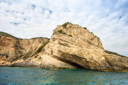 Blue Caves on Zakynthos island in Greece.の写真素材