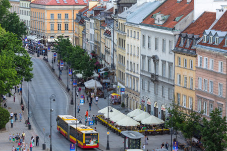 WARSAW, POLAND - JUN 2, 2015: One of the street Warsaw Old town (Stare Miasto) is the oldest historic district of Warsaw (13th century). Old town is one of most famous tourist attractions of Warsaw.のeditorial素材