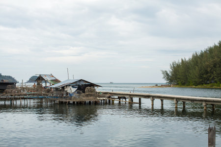 KOH CHANG - THAILAND - DEC 22, 2015: Fisherman's village of the Ko Chang island. Island is on Gulf of Thailand, near border with Cambodia, population of 5356 people living in 8 villages.のeditorial素材