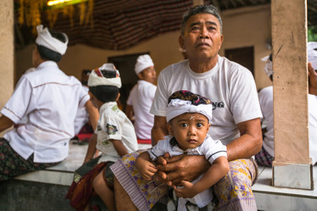 UBUD, BALI - MAR 8, 2016: Unidentified people during the celebration of Nyepi - Balinese Day of Silence. Day Nyepi is also celebrated as New Year - according Balinese calendar now came 1938 year.のeditorial素材
