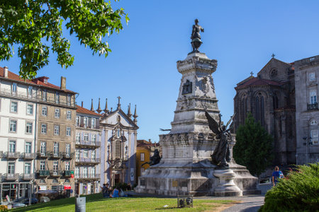 PORTO, PORTUGAL - JUL 8, 2016: Views of one of the streets in the historical center of city. City of Porto won the European Best Destination 2012 and 2014 awards.のeditorial素材