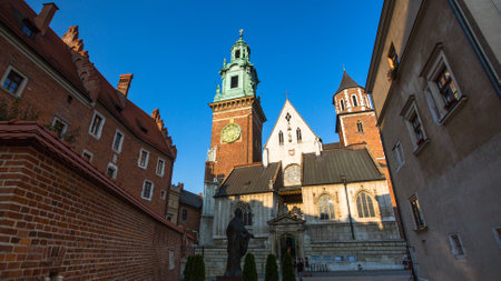 KRAKOW, POLAND - SEP 7, 2016: On-site Wawel Royal Castle, residency built at the behest of King Casimir III the Great, reigned 1333-1370. The most historically and culturally important site in Poland.のeditorial素材