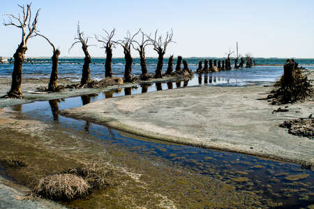 Ruins of the lost city of Epecuen in Argentina. Abandoned.