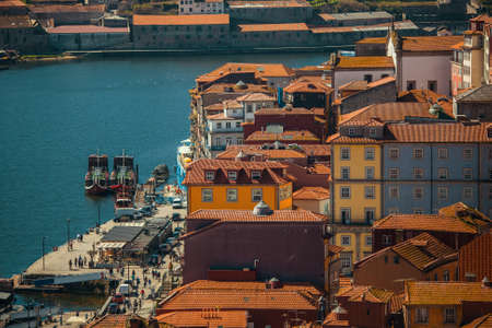 Ribeira and Douro river in Porto, Portugal.の写真素材