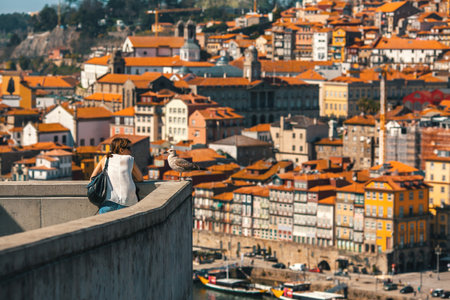 PORTO, PORTUGAL - MAR 10, 2017: View old downtown of Porto. City of Porto was elected from 20 selected Best European Destination 2017 and won this prestigious title.のeditorial素材
