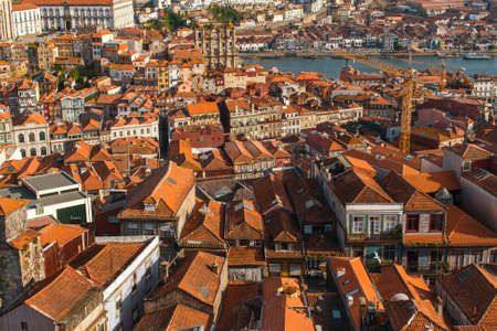 Top view of rooftops old district at Porto, Portugal.
の写真素材