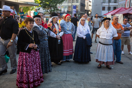 PORTO, PORTUGAL - JUL 15, 2017: Participants of the Porto folklore festival (Festival de Folclore do Orfeao do Porto).のeditorial素材
