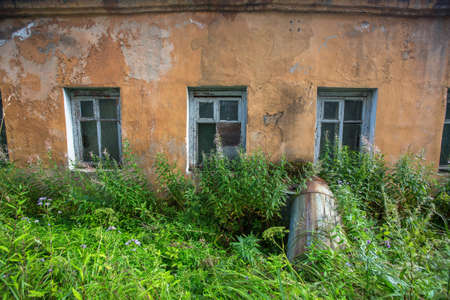 Abandoned industrial buildings in the Leningrad region, Russia.の写真素材