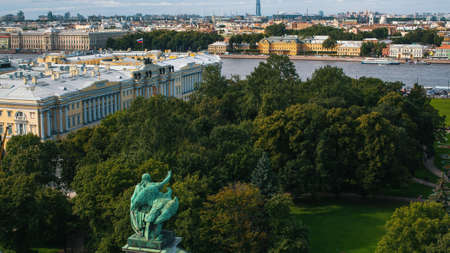 Top view from St. Isaac's Cathedral in St. Petersburg, Russia.