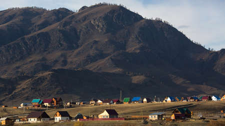 Village at mountains of Altai Republic, Russia.