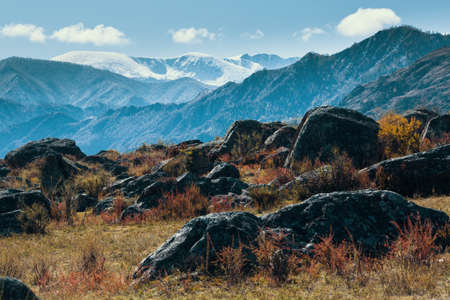 Landscape in the Altai mountains, Altai Republic, Russia.の写真素材