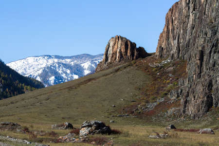 Rocks and stones in the Altai mountains, Russia.の写真素材