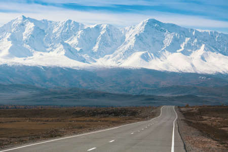 Chuya highway and mountain North-Chuya ridge of Altai mountains, Russia.