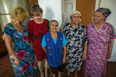 LADVA (VEPSIA) LENINGRAD.REG, RUSSIA - AUG 11, 2018: Vepsian local women in them rural home. Veps language included in the 2009 UNESCO Atlas of the world's endangered languages as endangered.のeditorial素材