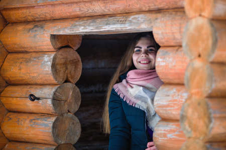 Portrait of a teen girl outdoors in winter.