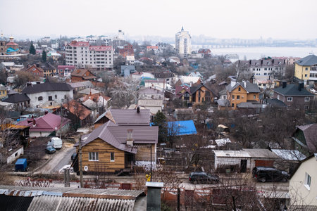 VORONEZH, RUSSIA - MAR 30, 2019: On one of the streets of the city. At the moment city was on the 14th place among the cities of Russia in terms of population, more one million people as 2019.のeditorial素材