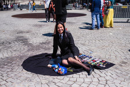 PORTO, PORTUGAL - MAY 5, 2019: During Queima das Fitas is a traditional festivity of Portuguese...