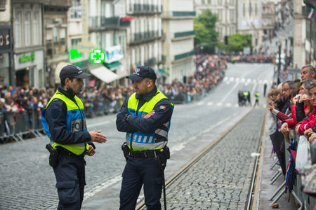 PORTO, PORTUGAL - MAY 7, 2019: During Cortejo Queima das Fitas - annual festivity of Portuguese...