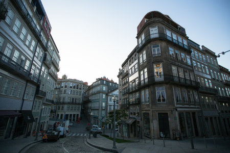 PORTO, PORTUGAL - SEP 13, 2019: View one of the streets early morning. Over the last years, Porto has experienced significant tourism and won the European Best Destination 2012, 2014 and 2017 awards.のeditorial素材