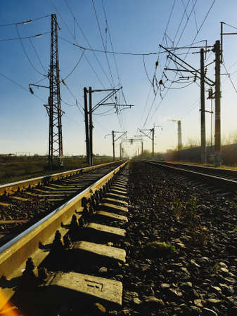 Railway tracks in the industrial zone.
