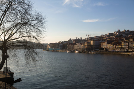 PORTO, PORTUGAL - FEB 17, 2017: View of the Douro river. Porto is often referred to as Capital of...