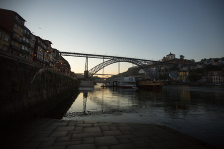 PORTO, PORTUGAL - JULY 5, 2020: Deserted morning streets of the old city. Now the Portuguese air border is open only to citizens and residents of the European Union.のeditorial素材
