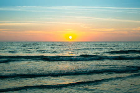 Beautiful sunset on the Ocean coast.の写真素材