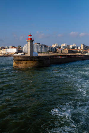 View of the Atlantic lighthouse in Porto, Portugal.