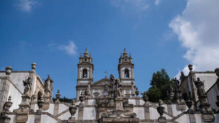 View of the church of Bom Jesus do Monte in Braga, Portugal.の写真素材