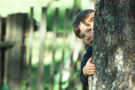 Portrait of a little boy in the Park.の写真素材