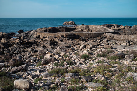 Ancient ruins on the ocean coast of Galicia, Spain.