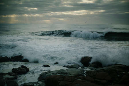 The Atlantic coast in cloudy weather.