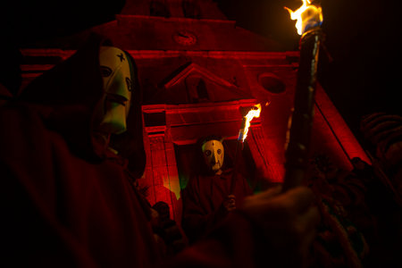 PODENCE, PORTUGAL - FEB 28, 2022: During the ancient Carnival held in the village of Podence. Is one...
