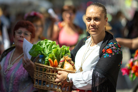 PORTO, PORTUGAL - YUL 2, 2022: During traditional Rusgas at the end of the St. John's festivities. Rusgas de Sao Joao is a tradition involving the various parishes of the city that dates back to 1957.のeditorial素材