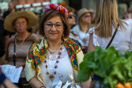 PORTO, PORTUGAL - YUL 2, 2022: During traditional Rusgas at the end of the St. John's festivities. Rusgas de Sao Joao is a tradition involving the various parishes of the city that dates back to 1957.のeditorial素材