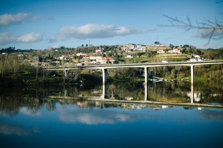 View of the banks of the Douro River, Portugal.の写真素材