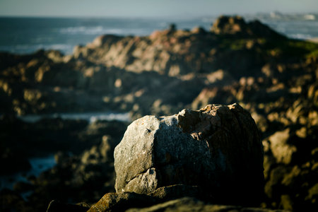Large rocks on the Atlantic coast in Portugal.の写真素材