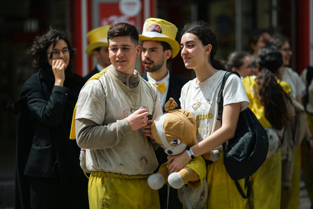 PORTO, PORTUGAL - MAY 8, 2023: Charity Day as part of Queima das Fitas - annual festivity of...